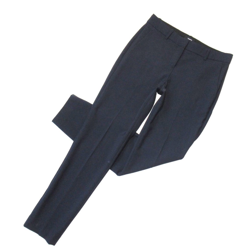 Nwt Theory Testra 2b Edition In Deep Navy Stretch Wool Tapered Slim Pants 0